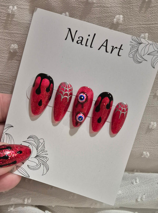 Press-On Nails | Creepy Eyes | Fait Main en France