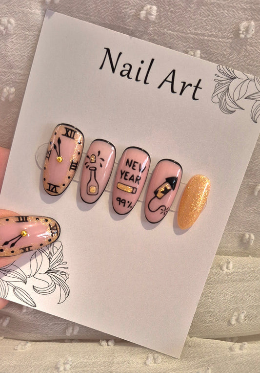 Press-On Nails | Midnight Wish | Fait Main en France