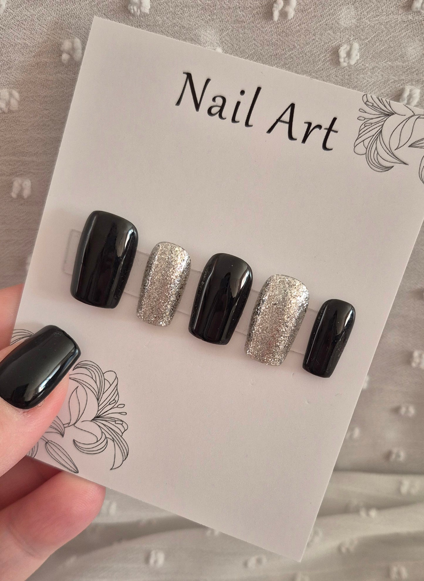Press-On Nails | I'm Black | Fait Main en France