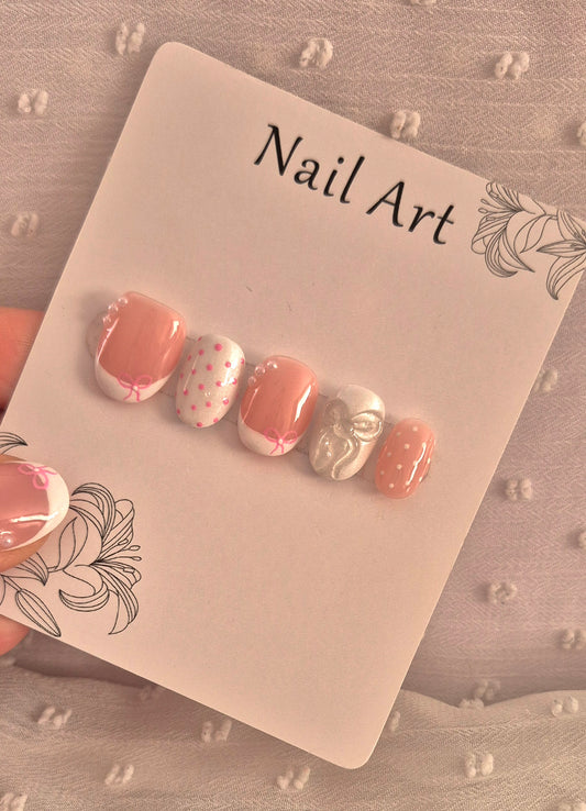 Press-On Nails | Pink Romance | Fait Main en France