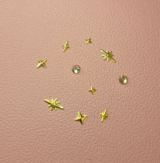 Press-On Nails | Golden Star | Fait Main en France
