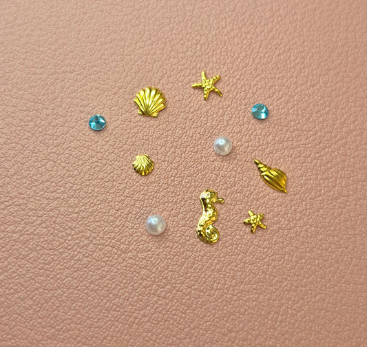 Press-On Nails | Mermaid Pearl | Fait Main en France